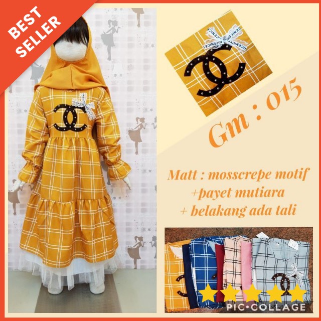 [3-7 TAHUN] SET GAMIS LEBARAN ANAK CEWEK SET HIJAB 3-7 TAHUN SABINA ORIGINAL BY MAYESHA / SET GAMIS OUTER HIJAB PED INSTAN ANTEM ANTI TEMBEM KHIMAR REMPEL 3 4 5 6 7 TAHUN SABINA