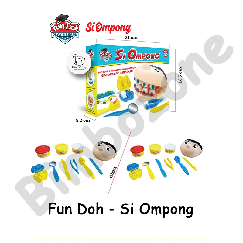 Bimbozone - Mainan Anak Dokter dokteran Mainan lilin Fun Doh Fun-Doh Gigi FunDoh Mainan sensori anak - FUN DOH SI OMPONG