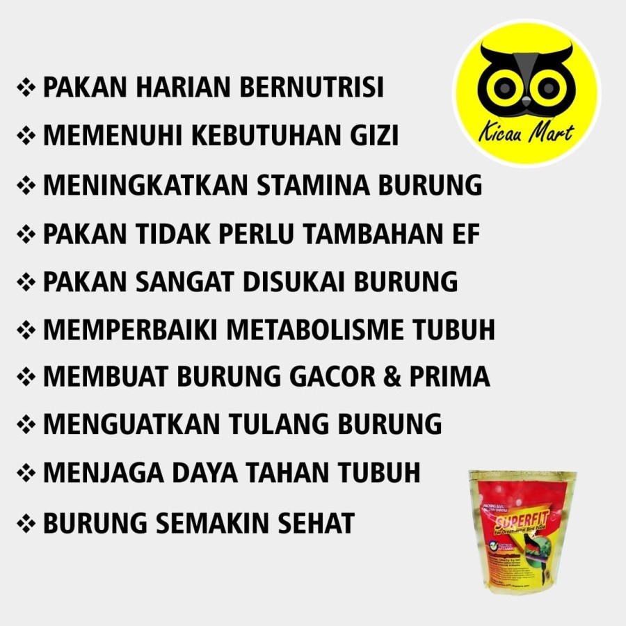 PAKAN MAKANAN TERNAK BREEDING BURUNG MURAI KACER VOER PUR SUPERFIT RED