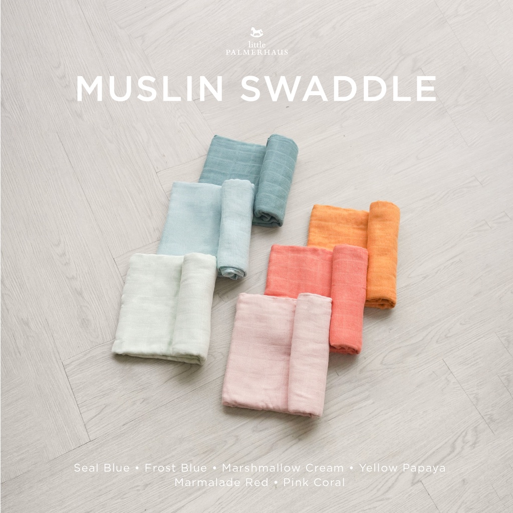 1 Pcs MUSLIN SWADDLE BEDONG  Little Palmerhaus bahan sangat halus by little terry selimut anak bedon