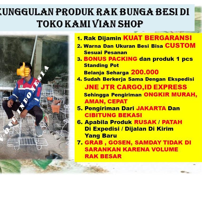 Trend - Rak Bunga Besi Susun 9 Minimalis Tanaman Hias Aglonema Bertingkat 25 Dudukan Kotak Bulat Bah