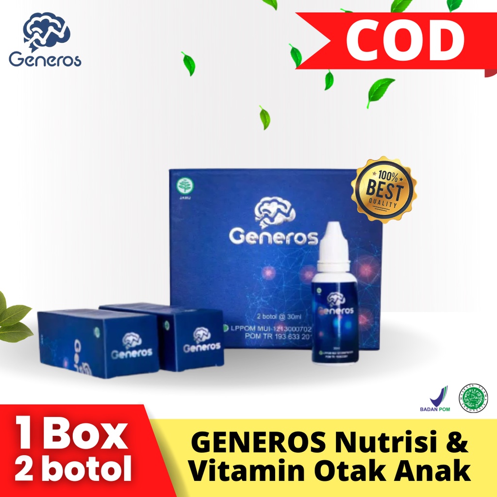 ORIGINAL Generos - Multivitamin Nutrisi Atasi Telat Bicara Speech Spech Delay 10 Tetes Perhari Anak Cerdas &amp; Lancar Bicara