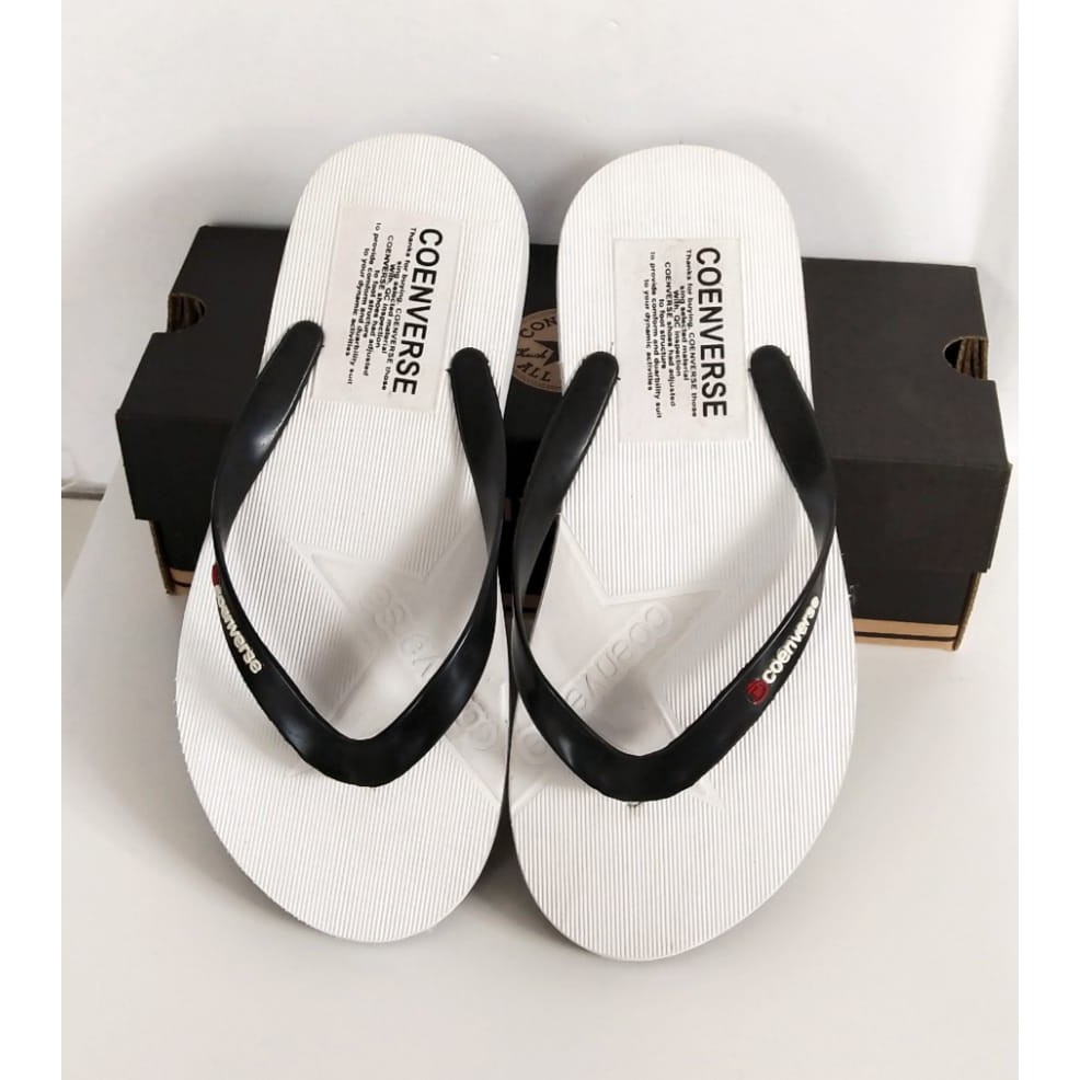 TERRLARIS SANDAL JEPIT CONVERSE19 PRIA WANITA SENDAL JAPIT DISTRO SANTAI KARET HITAM VIOLA SHOES