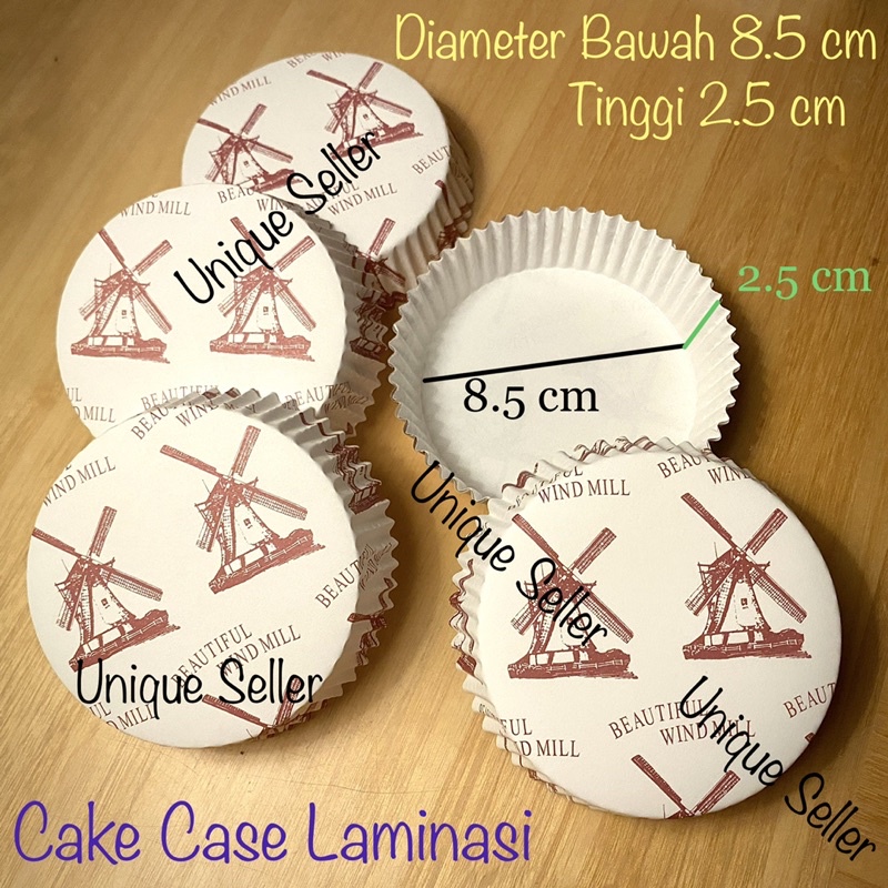 Cake Case Bulat Laminasi 8.5 cm Anti Minyak isi 8-10 pcs / Cake Case Bulat Laminasi 8 cm / Cupcake Case Round PET 8.5cm / Cupcake Case Round PET 8cm / Kertas Alas Kue Bulat Bundar Laminating