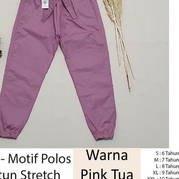 ✺ Celana Panjang Joger Anak Perempuan Joger Pants Cewek Umur 6 7 8 9 10 Tahun Katun Stretch Polos ➶
