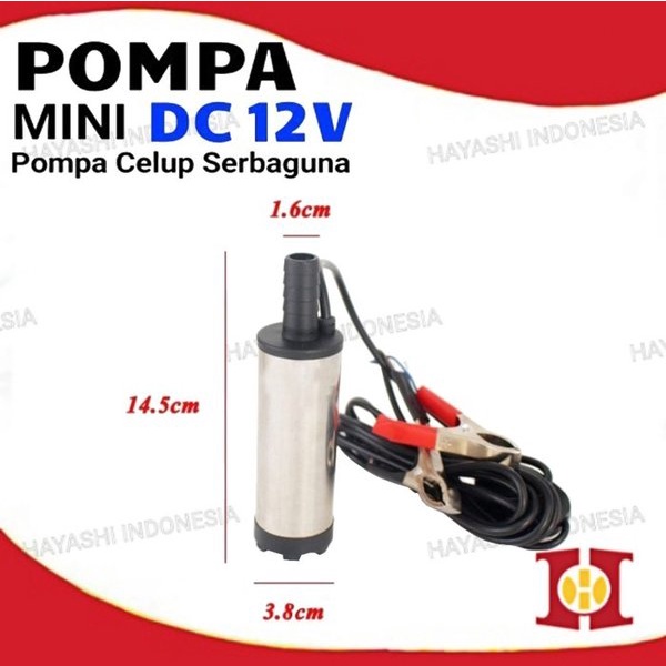 Pompa Air Celup Mini DC 12V Portable Diesel Pump Mini Oli Minyak Air