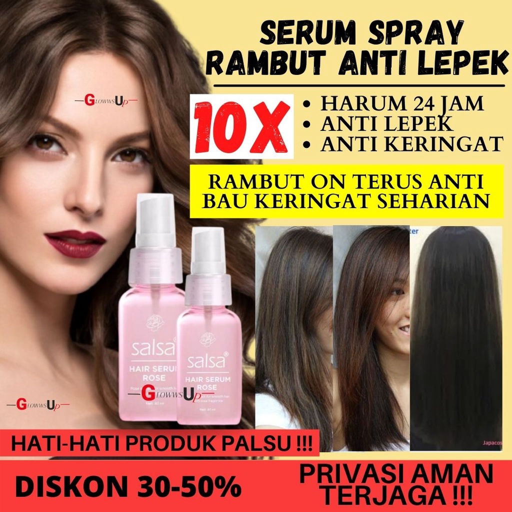 PELURUS RAMBUT SALSA HAIR SERUM ROSE 80ML ORIGINAL BPOM SERUM RAMBUT KERING TREATMENT RAMBUT