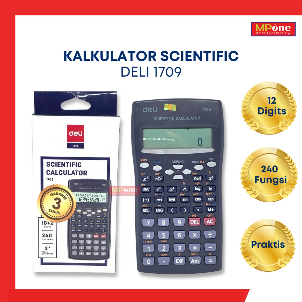 

Kalkulator Scientific / Kalkulator Deli 1709 / Kalkulator Sekolah Kuliah