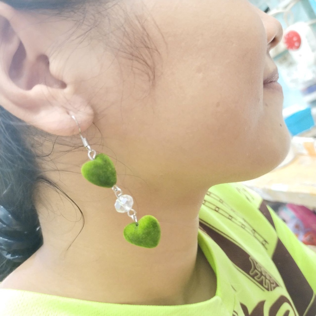 Anting Love Kristal Fashin Hijab Kekinian