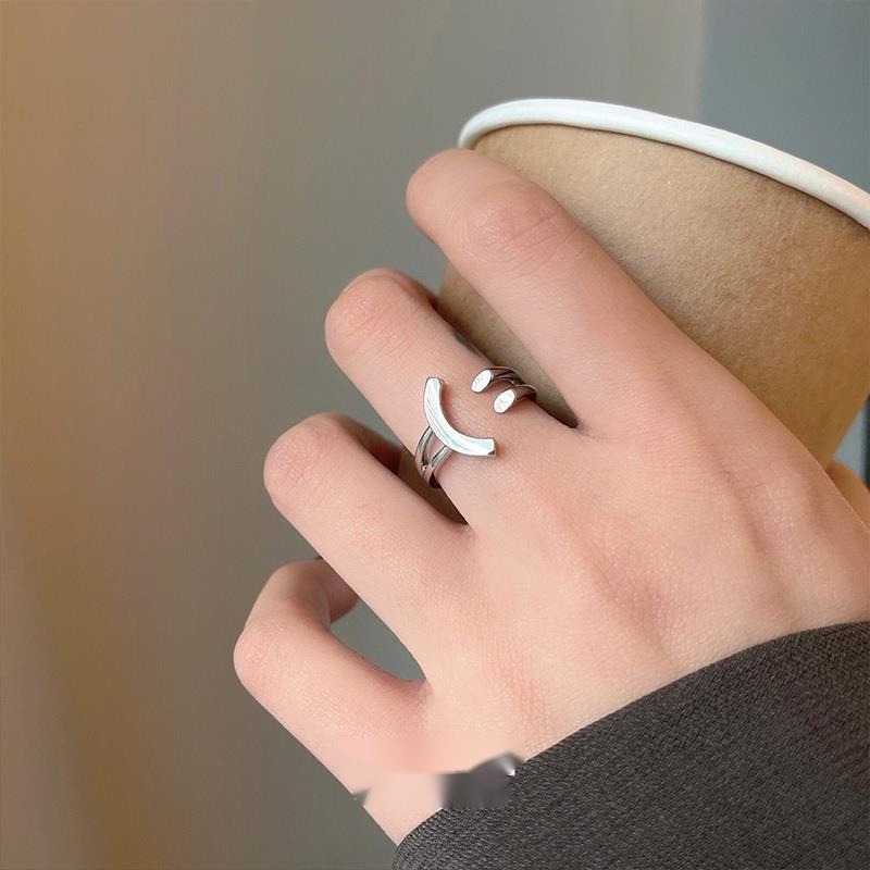 Cincin Desain Smiley Gaya Korea Untuk Aksesoris