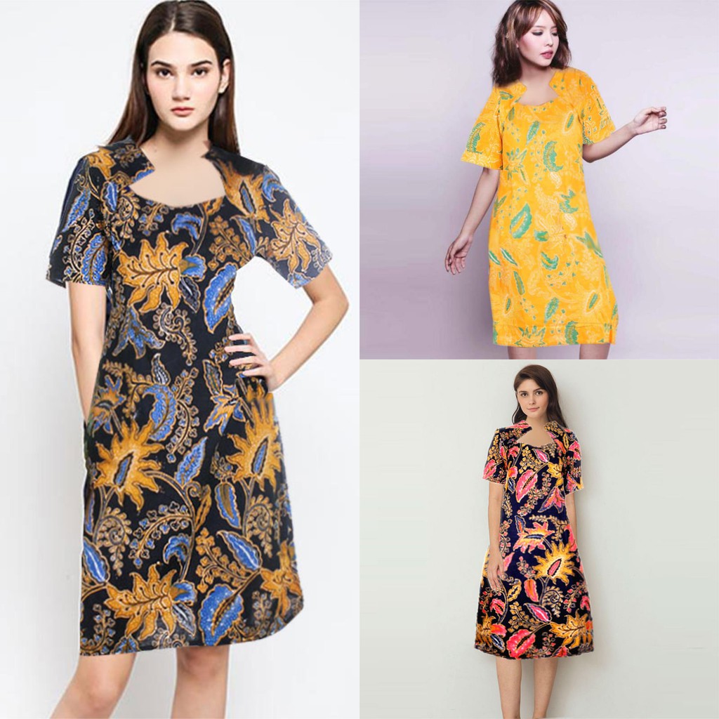 Dress batik wanita | dress kerja Sherin