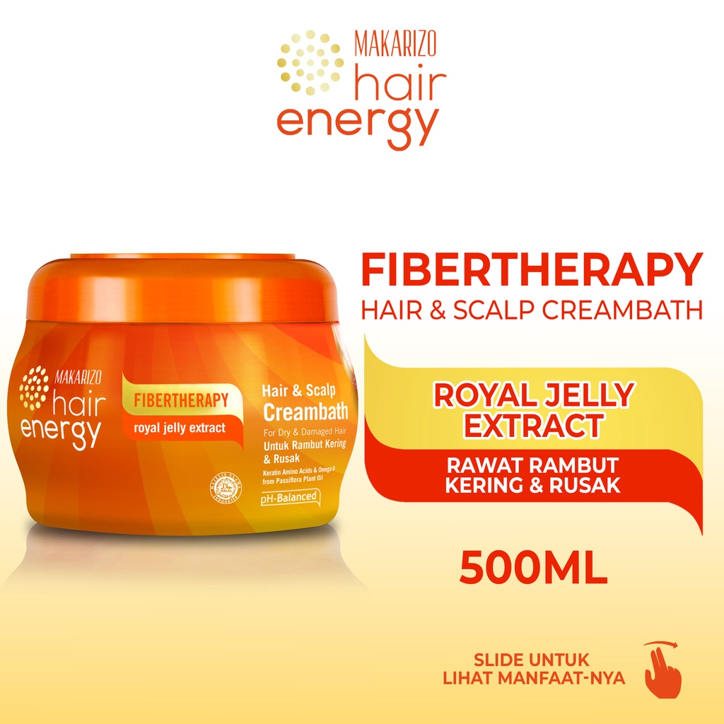 Makarizo Hair Energy Fibertherapy Hair & Scalp Creambath Royal Jelly 500 mL