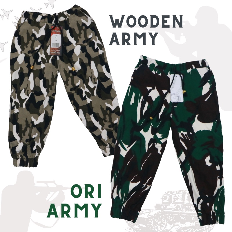 (PREMIUM) Jogger ABRI uk 3-6 tahun - Matt Tebal Stretch Import Army Militer Anak Laki Perempuan Celana Panjang Universal