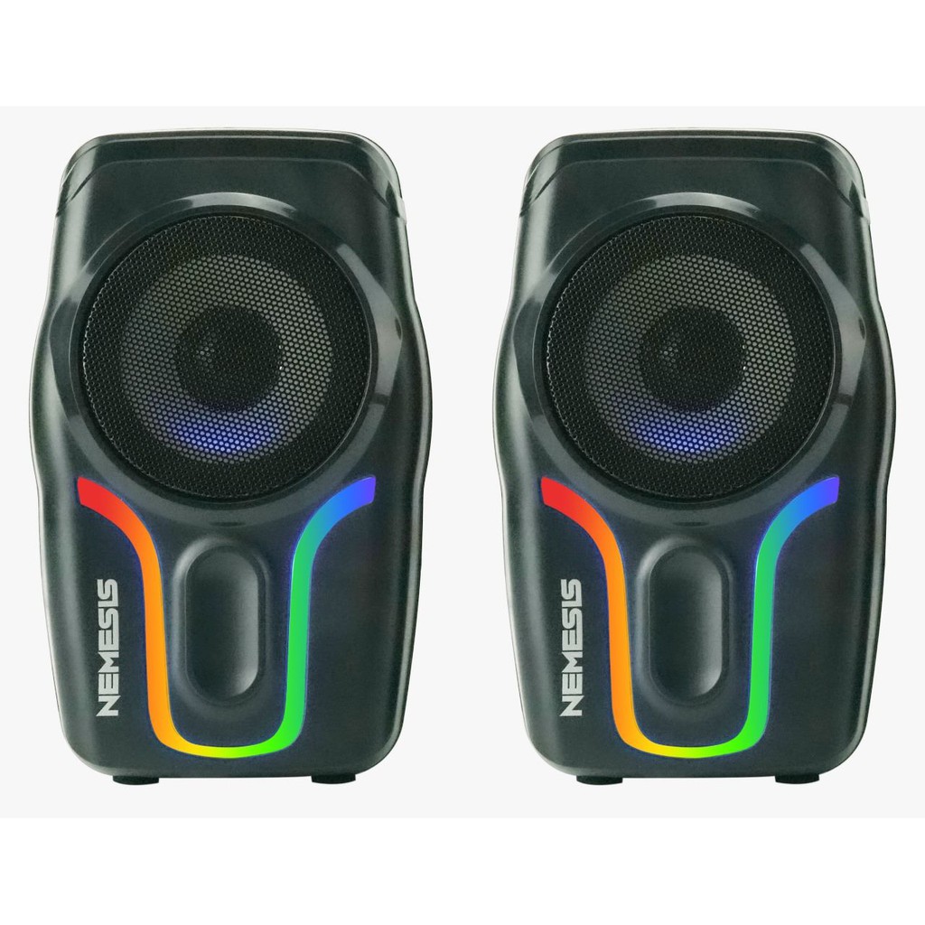 Speaker gaming nyk nemesis wired usb 2.0 audio 3.5mm stereo 3d sound bass rgb for phone pc laptop viper sp-n07 07