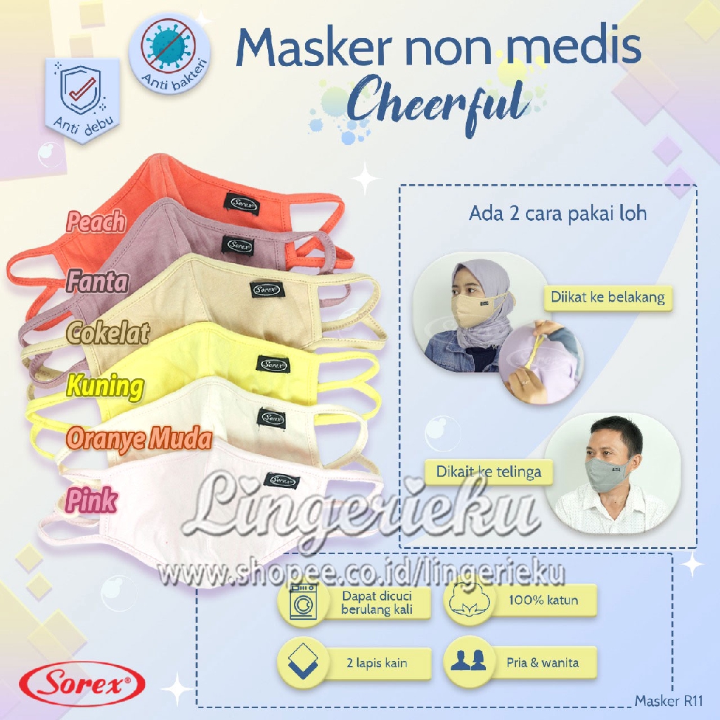 Masker Kain Dua Lapis Non Medis Sorex R11