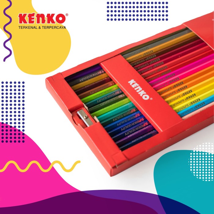 

WARNAPENSIL- KENKO 36 COLOR PENCIL CP-36 FULL PAPER BOX CLASSIC/FANCY -PENSIL WARNA