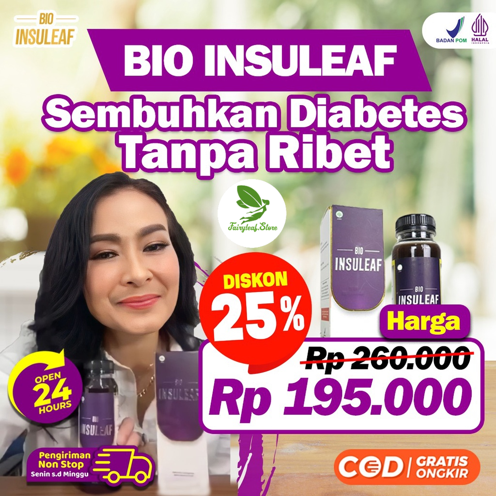 Bio Insuleaf - Herbal Alami Turunkan Gula Darah Kolesterol Atasi Kencing Manis Cegah Gagal Ginjal Bio Insulif &amp; Perbaikan Sel Yang Rusak