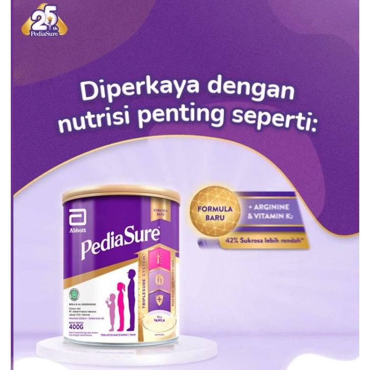 

PEDIASURE VANILLA 850 G ( 1 - 10 TAHUN) SUSU FORMULA PERTUMBUHAN ANAK KIDS FORMULA