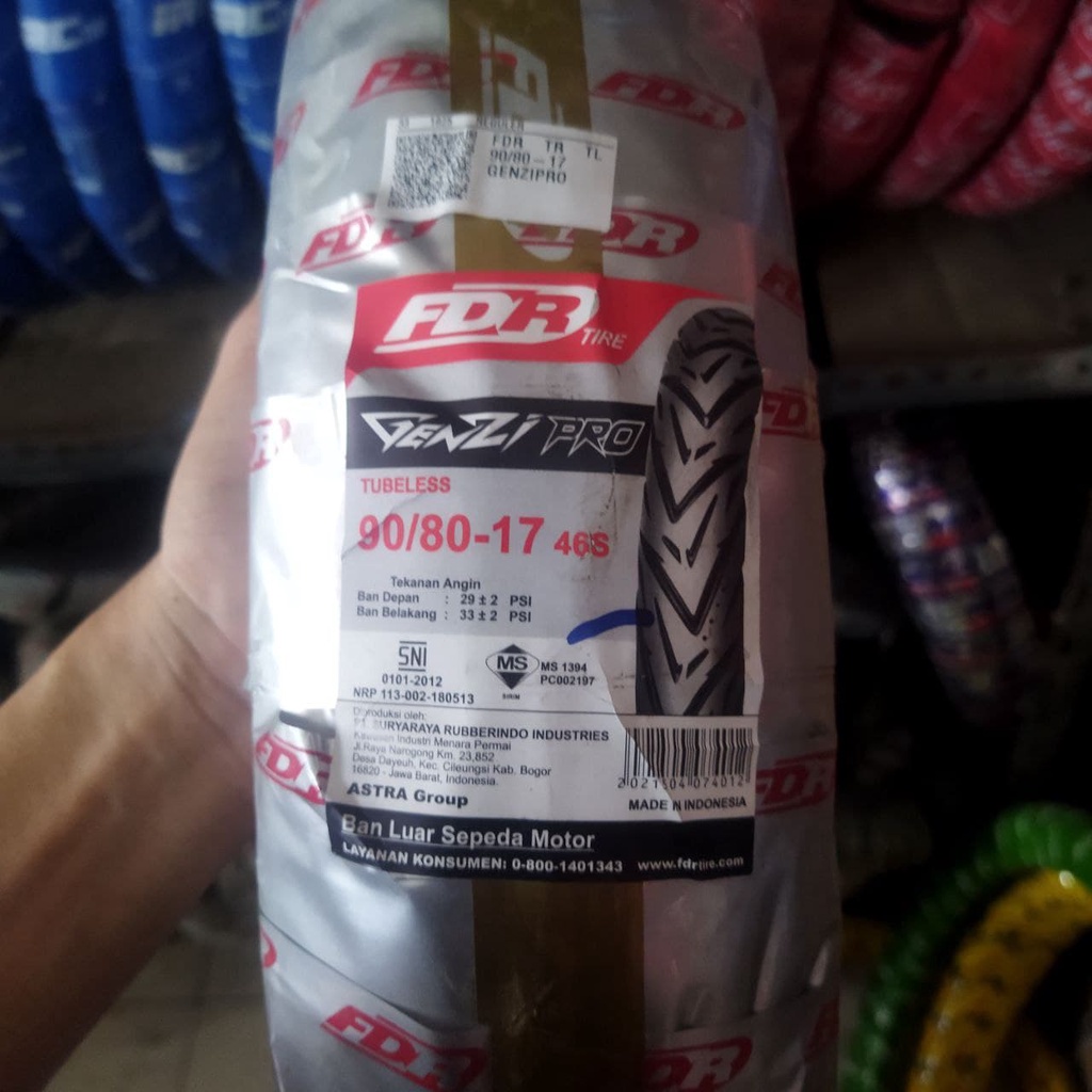 BAN FDR TUBLES GENZI PRO 90/80-17 TUBELESS