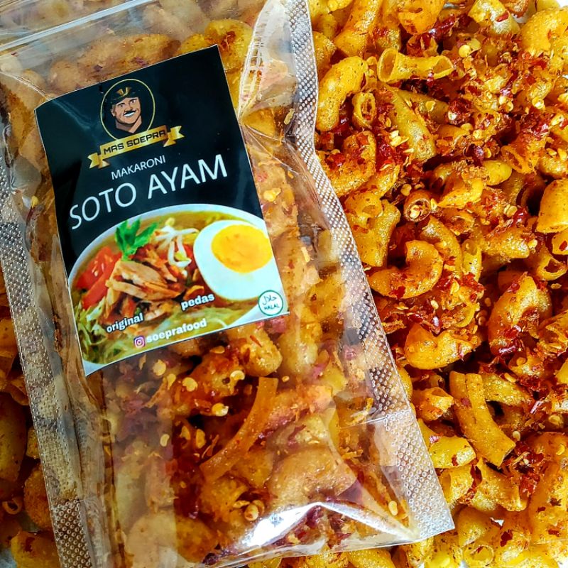 

Makaroni bantet pedas daun jeruk rasa soto ayam