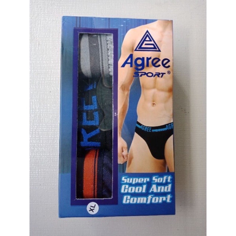 [ 3pcs ] Celana Dalam Agree Sport Art. 2325 Mens Brief Underwear CD Cowok