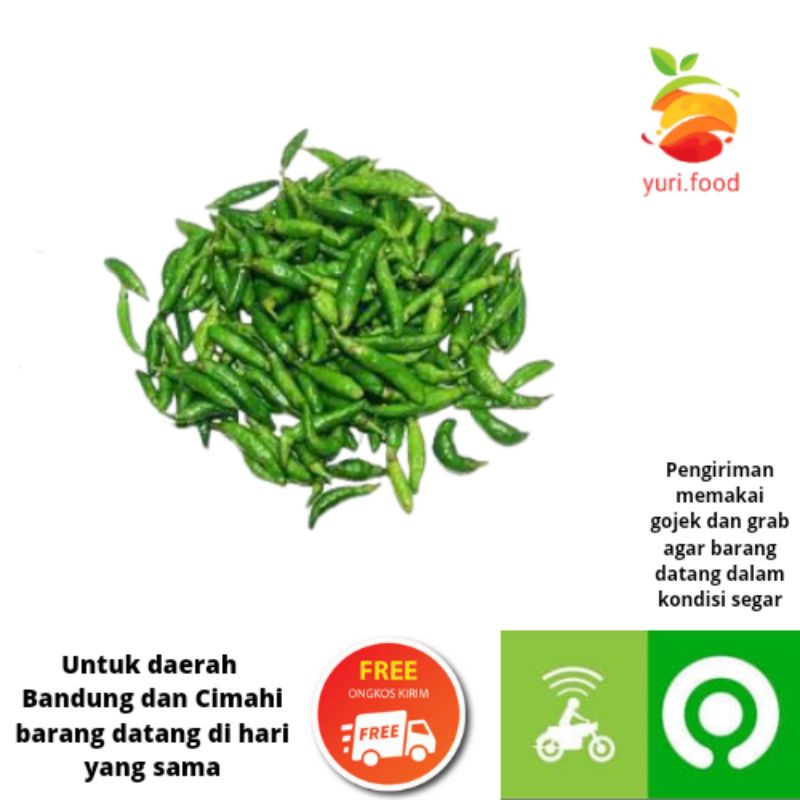 

Cabe rawit hijau 100gram (Cimahi satu hari sampai)