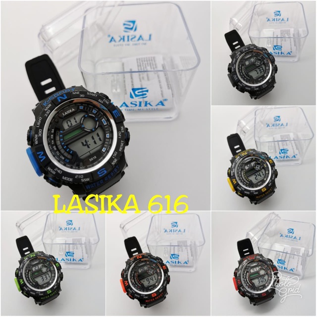 Jam Tangan Lasika 616 original sporty anti air fungsi tanggal hari bulan