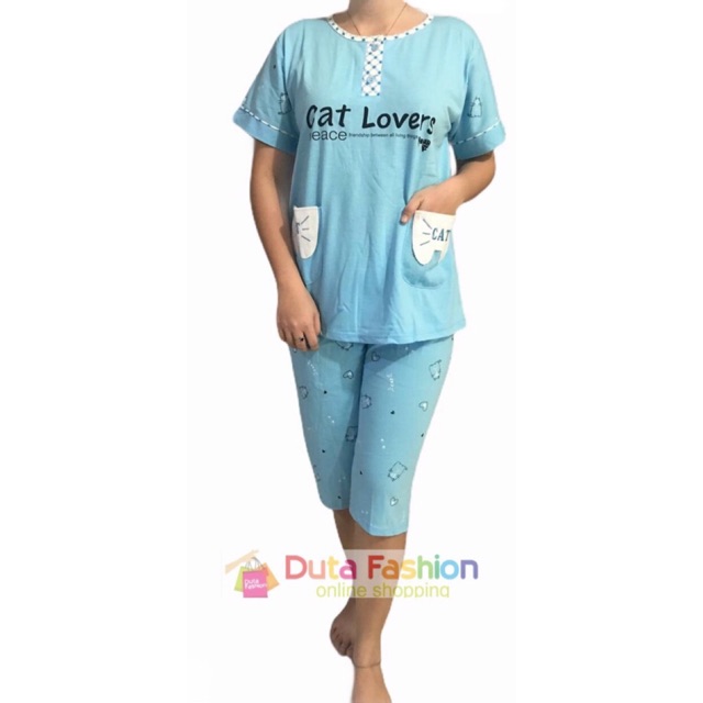 BAJU TIDUR KULOT TESSA - PIYAMA 3/4 JUMBO TESSA