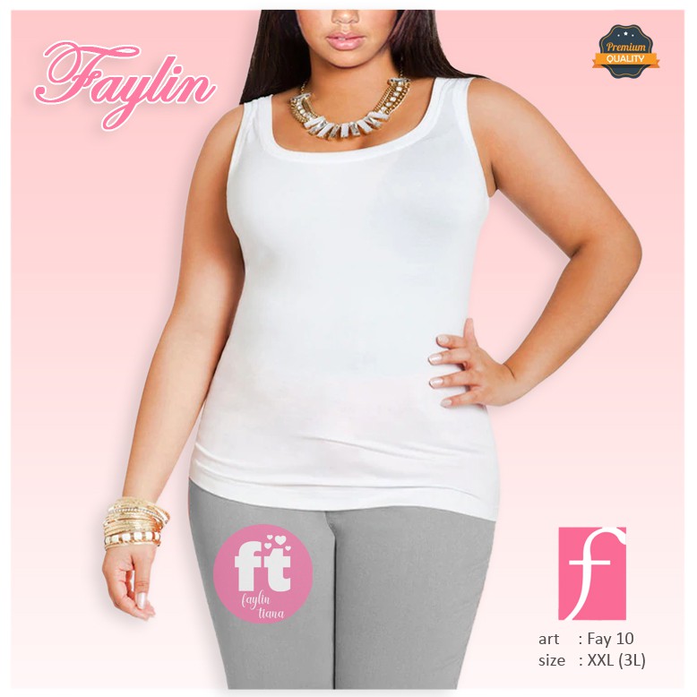 FAYLIN | Tanktop Wanita Katun JUMBO / Atasan Wanita JUMBO / Tali Besar BIG SIZE | art FAY 10 XXL