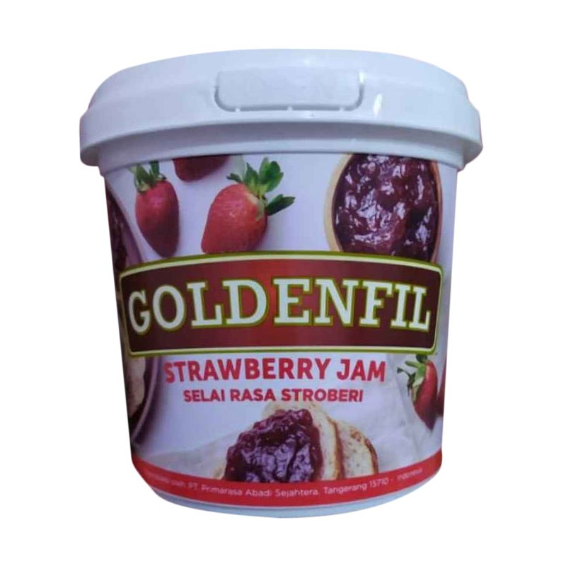 

Goldenfil Strawberry 1 kg pail / selai strawberry Jam filling topping olesan