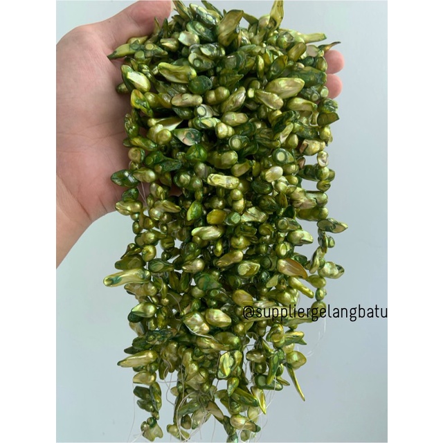 kerikil KERANG KESHI YELLOW tetes OVAL fresh water shell BAROK Kuning