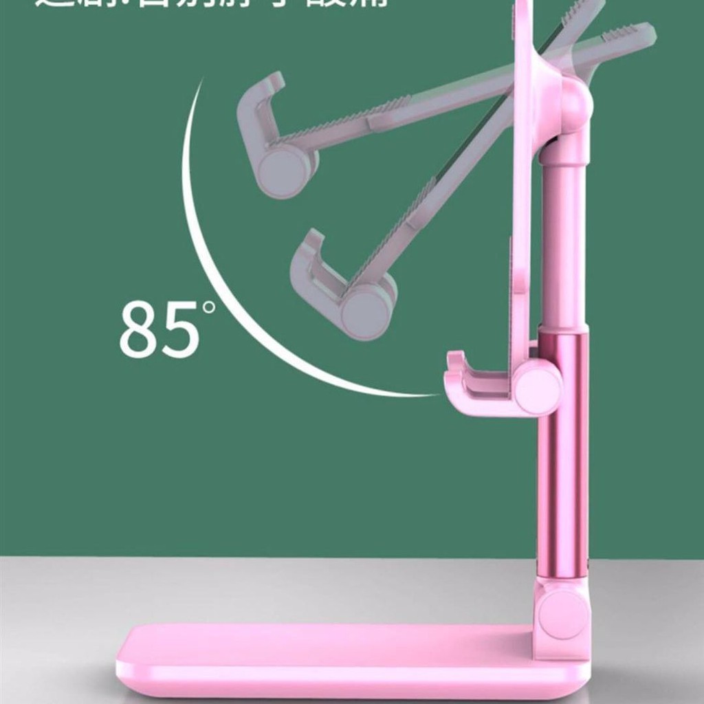 Phone Holder Hp Desktop Foldable Adjustable Angle and Length with Mirror Stand Holder for Phone / Ipad / Tablets / E-readers