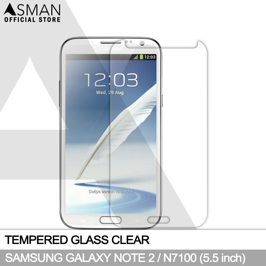 Tempered Glass Samsung Galaxy Note 2 (5.5&quot;) | Anti Gores Pelindung Layar Kaca - Bening