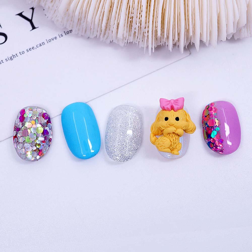 AUGUSTINA Agustina Dekorasi Nail Art 3D Lucu Indah Manicure Aksesoris Bear Desain Hewan DIY Nail Art