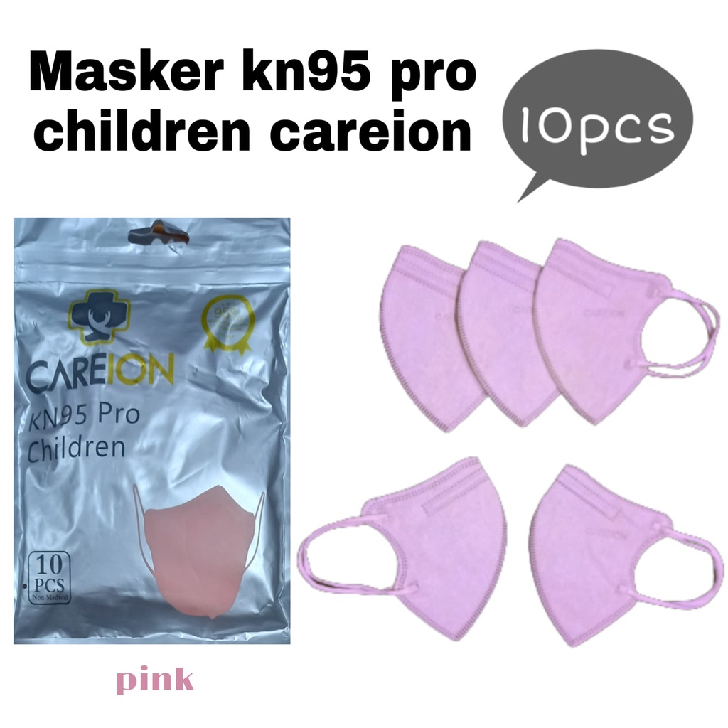 CAREION MASKER KN95 PRO CHILDREN DISPOSABLE MASK WARNA 5PLY ISI 10 KIDs