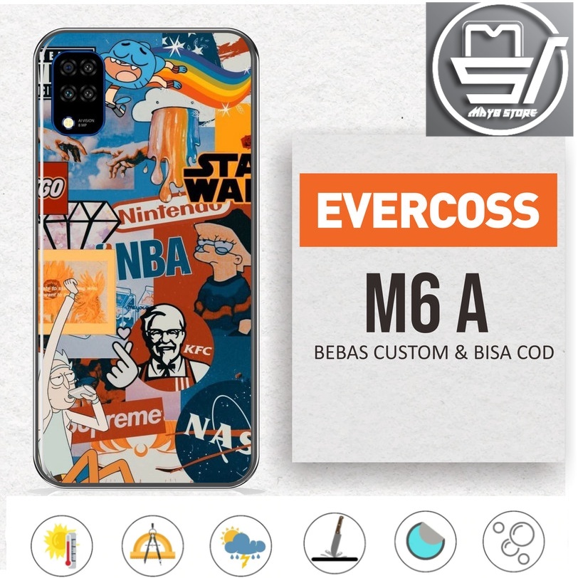 (PROMO 2PCS) GARSKIN / SKIN CASE EVERCOSS EVERCOSS M60A FAMOUS BRAND BISA CUSTOM