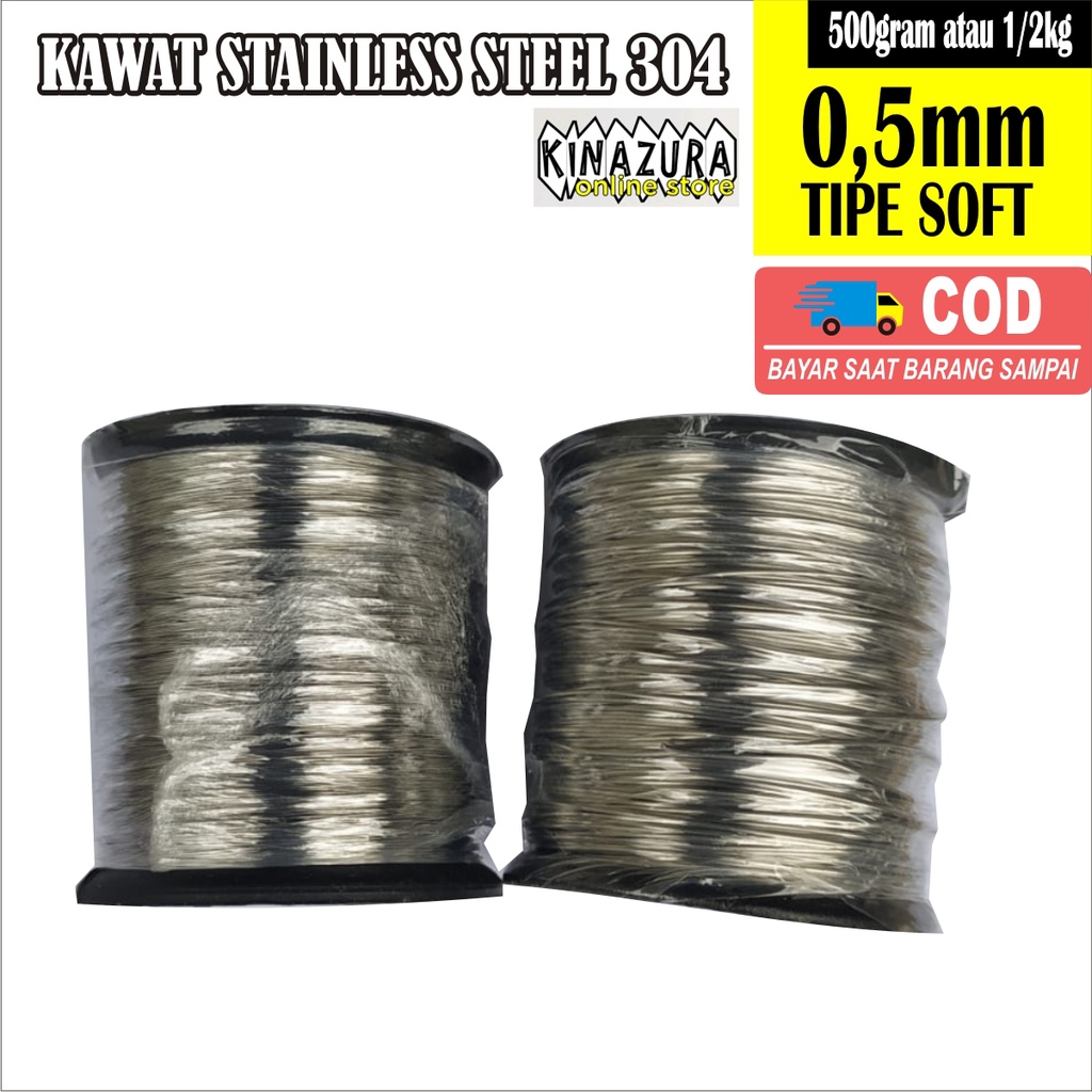 Kawat Stainless / Kawat Stenlis 304 0.5 mm soft 500 Gram