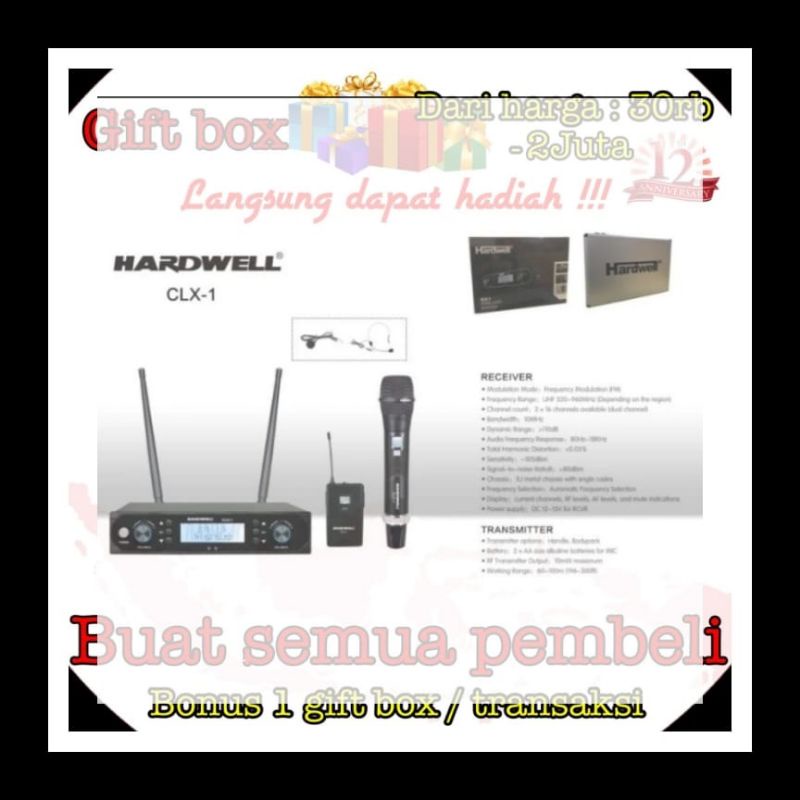 Mic Wireless Handle Clip On Headset Hardwel CLX1 CLX 1 PJH ORIGINAL