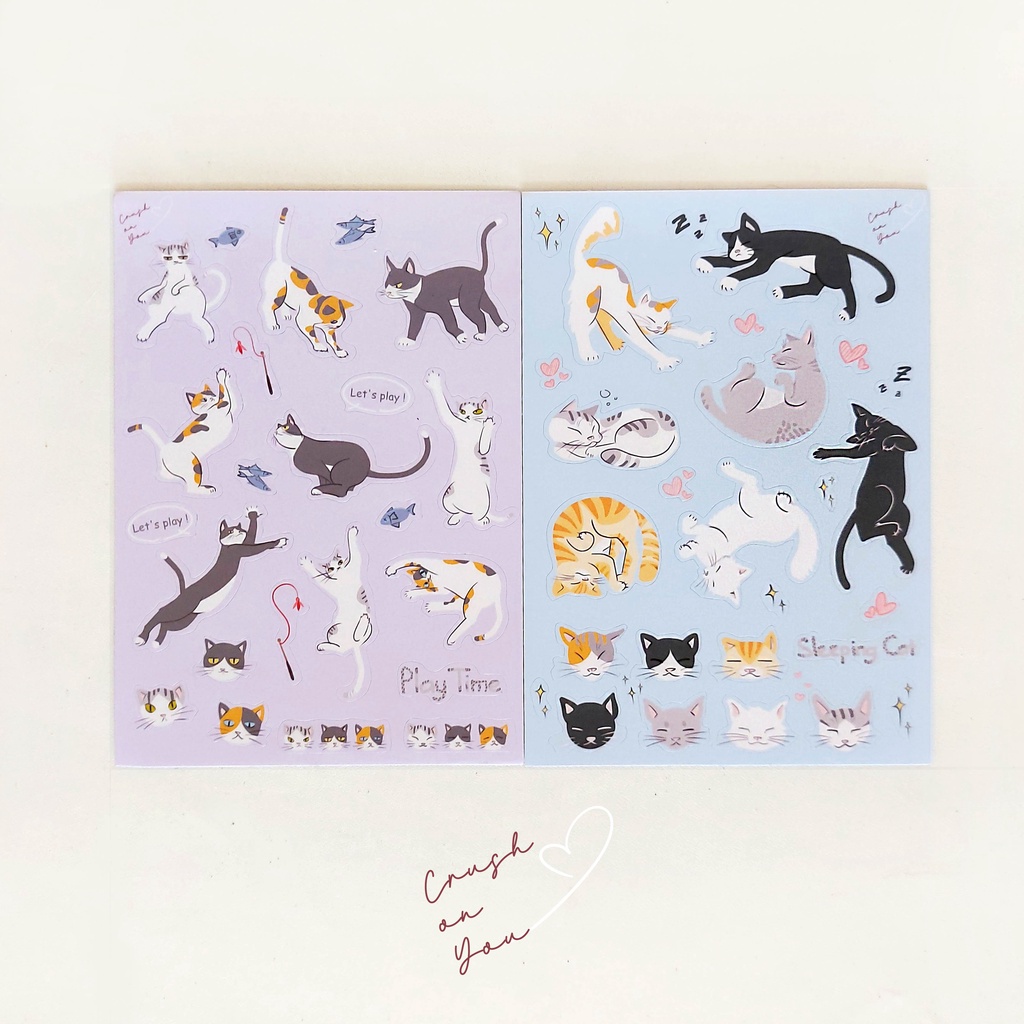 

Cute sticker sheet, stiker journal - Cat series