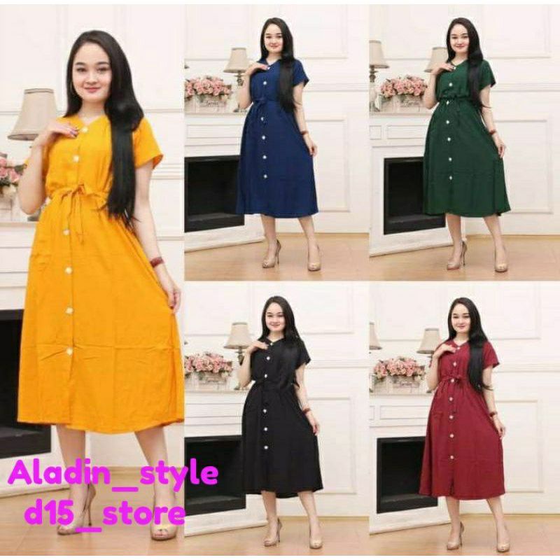 [Gratis Ongkir + COD] Daster Full Kancing Daster Andin Polos Terbaru 2021