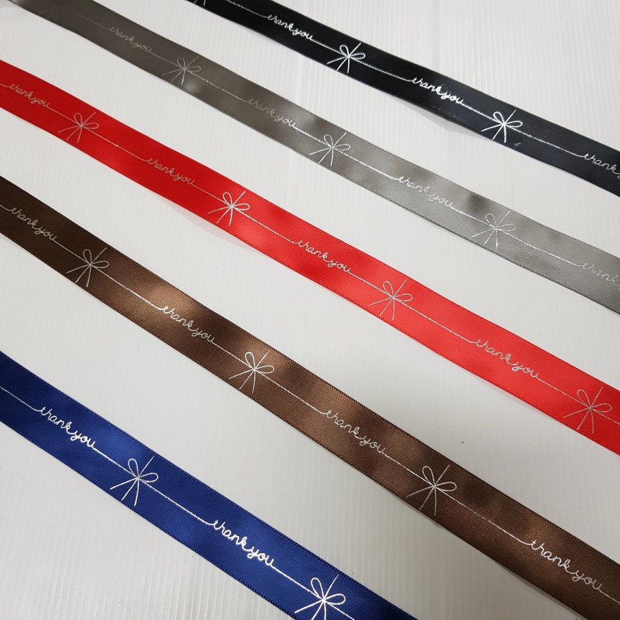 

(PT10) Pita Satin Thank You With Line/Pita Kado Lebar 2.5cm