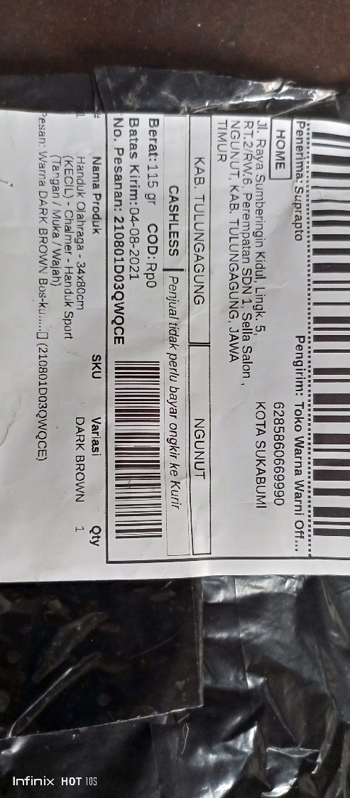 Handuk Olahraga - 34x80cm (kecil) - Chalmer - Handuk Sport (tangan / Muka / Wajah)