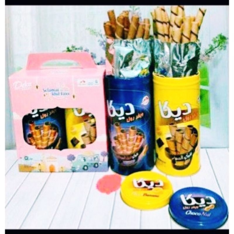Deka wafer roll dua kelinci (1 box = 2 kaleng @125gr)