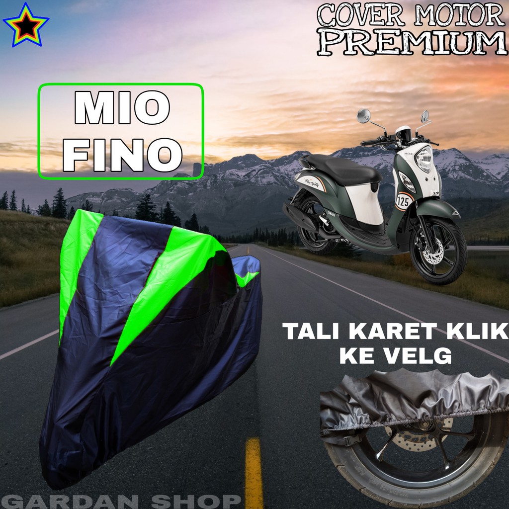 Sarung Motor MIO FINO Hitam HIJAU Body Cover Penutup Pelindung Motor Mio Fino PREMIUM