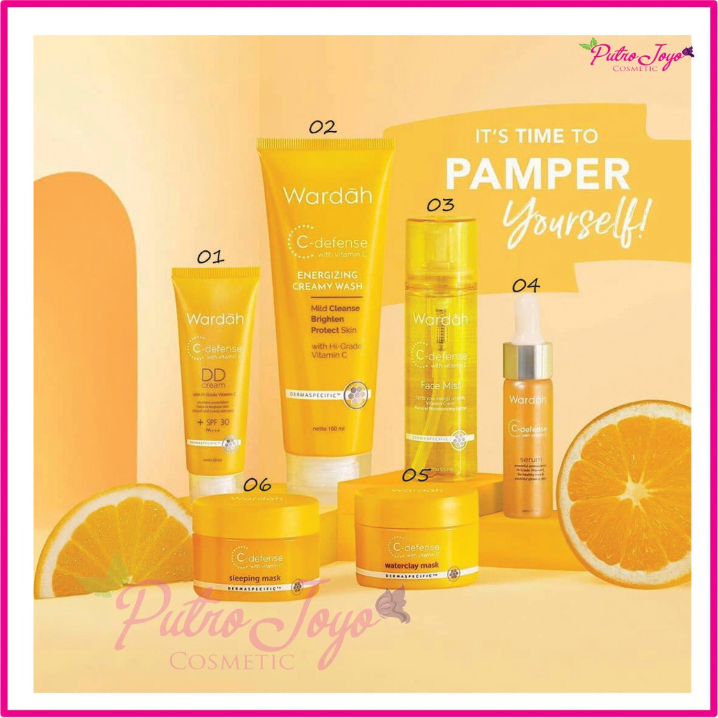 WARDAH C-Defence Series | DD Cream Creamy Wash Serum Mist Clay Sleep Mask