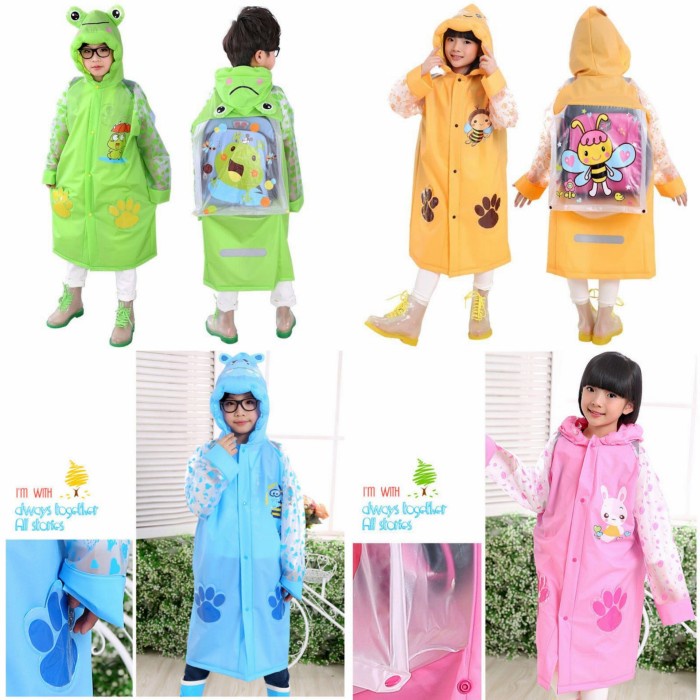 Jas Hujan Anak Kecil Cewek Cowok Setelan Baju Jaket Celana Karakter Kartun Hewan Lucu Jas Hujan Anak