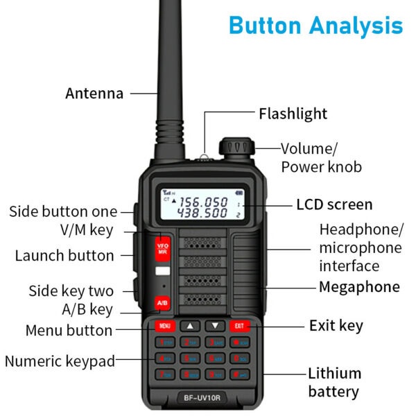 BAOFENG UV-10R - Portable Two-Way Dual Band Radio Walkie Talkie 16W - Radio Panggil Dua Arah - Power 16W hingga Jarak 15 KM