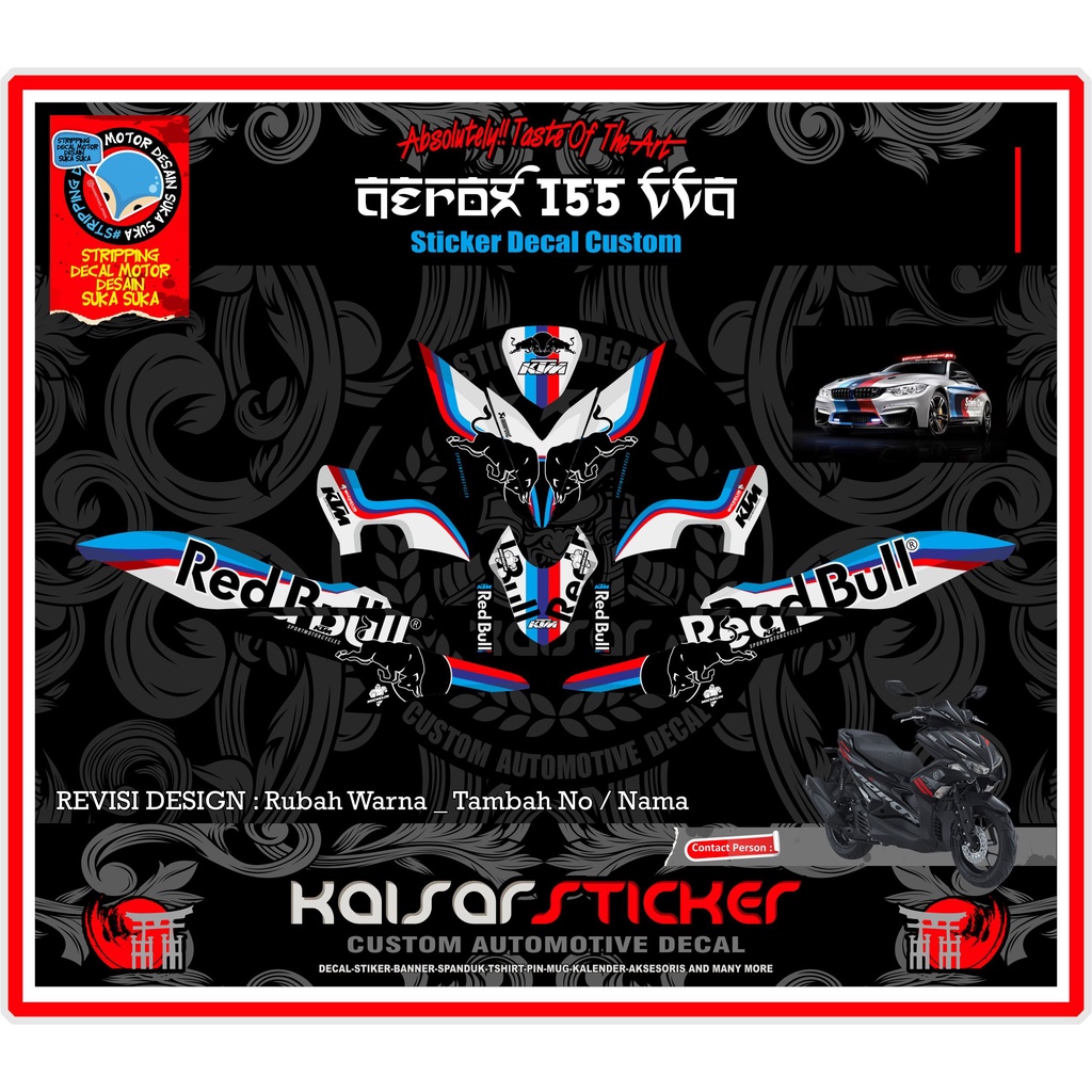 STICKER DECAL MOTOR AEROX 155 FULL BODY - DECAL STIKER AEROX 155 BMW GUARD