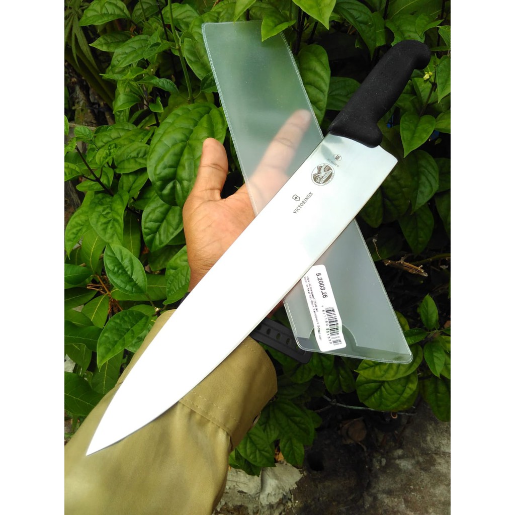 Pisau Iris Daging 28 Cm Victorinox Carving Knife 5.2003.28 Black FIbrox Handle Original Swiss