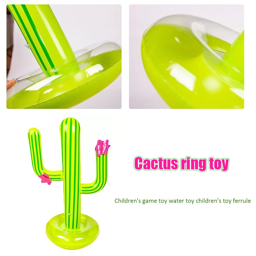 [ 1 SET PVC Inflatable Cactus Ring balloon Water Toy  for family games summer beach parties ]